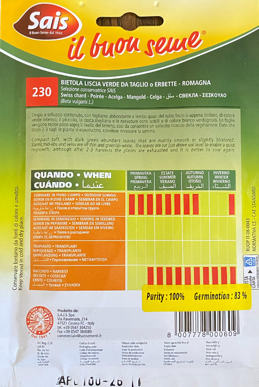 Chard - Verde da Taglio Erbette (14-230)