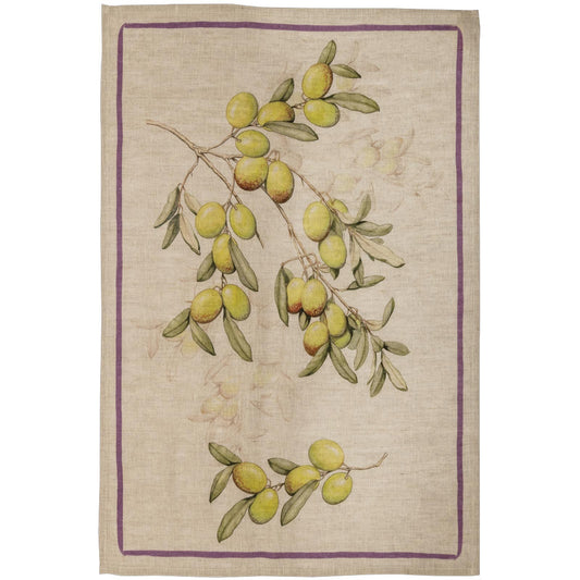 Aida Olive Linen Towel