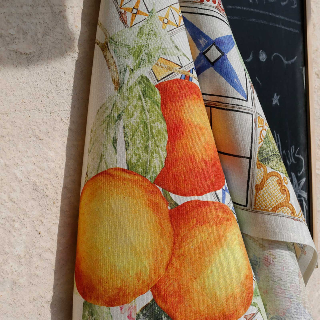 'Azulejos Arancio' Orange Kitchen Towel