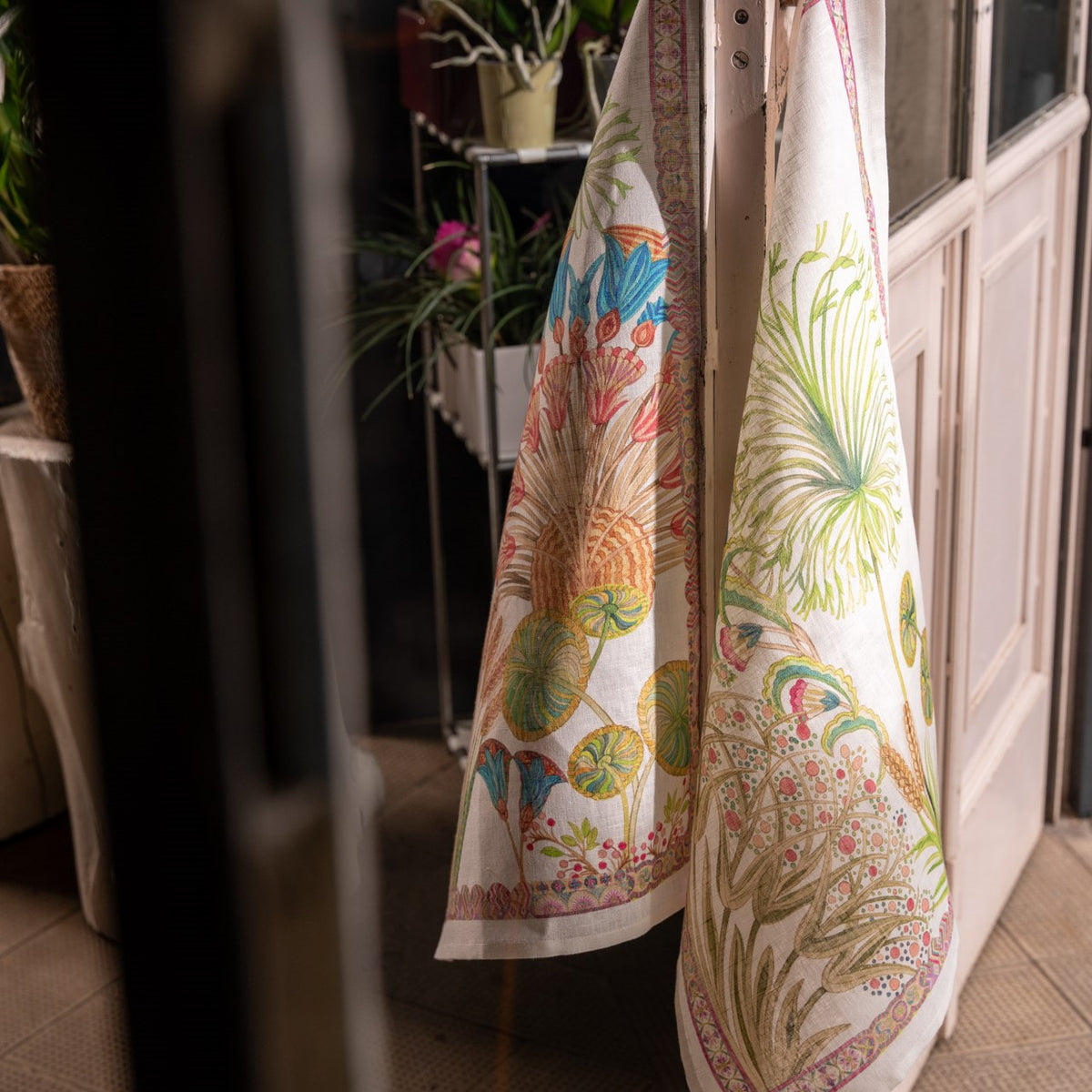 "Papyro Blue" Linen Towel