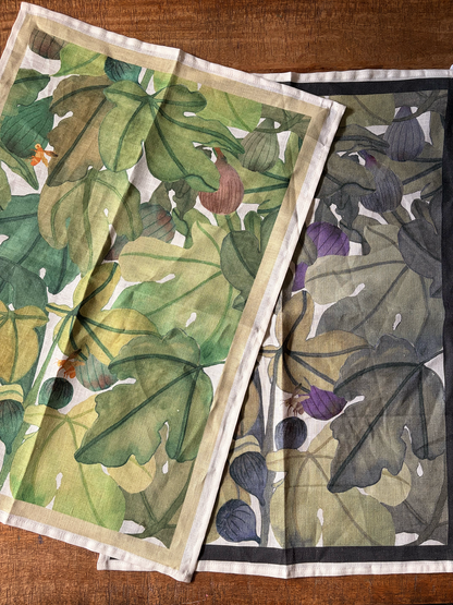 "Ficus Verde" Linen Towel
