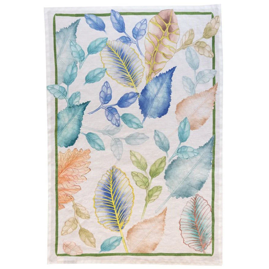 Foliage Verde Linen Towel
