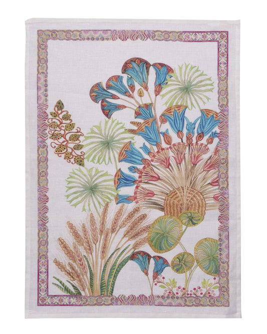 "Papyro Blue" Linen Towel