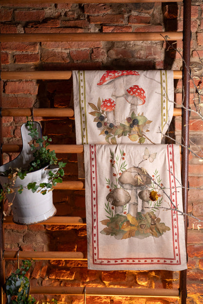 "Grifola Verde" Linen Towel