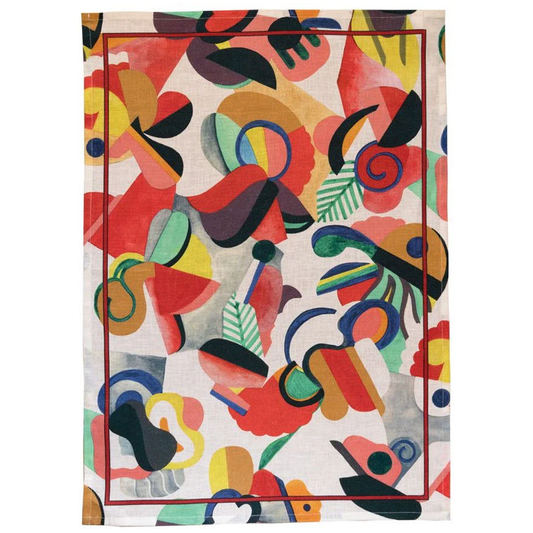 Tetris Rosso Linen Towel