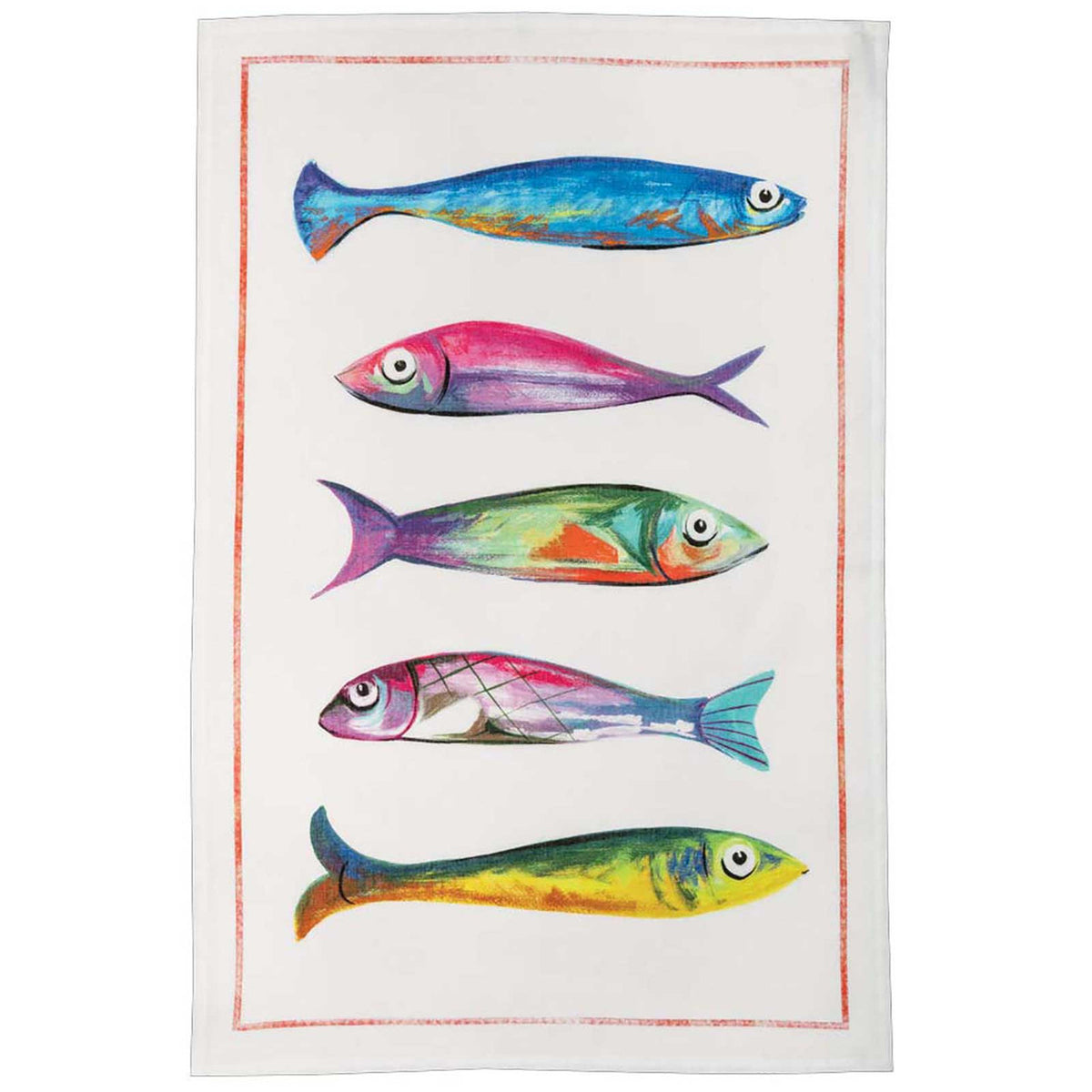 "Poisson Bleu Cinq" Linen Towel