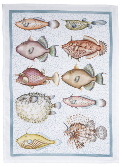 Reef Turchese Linen Towel