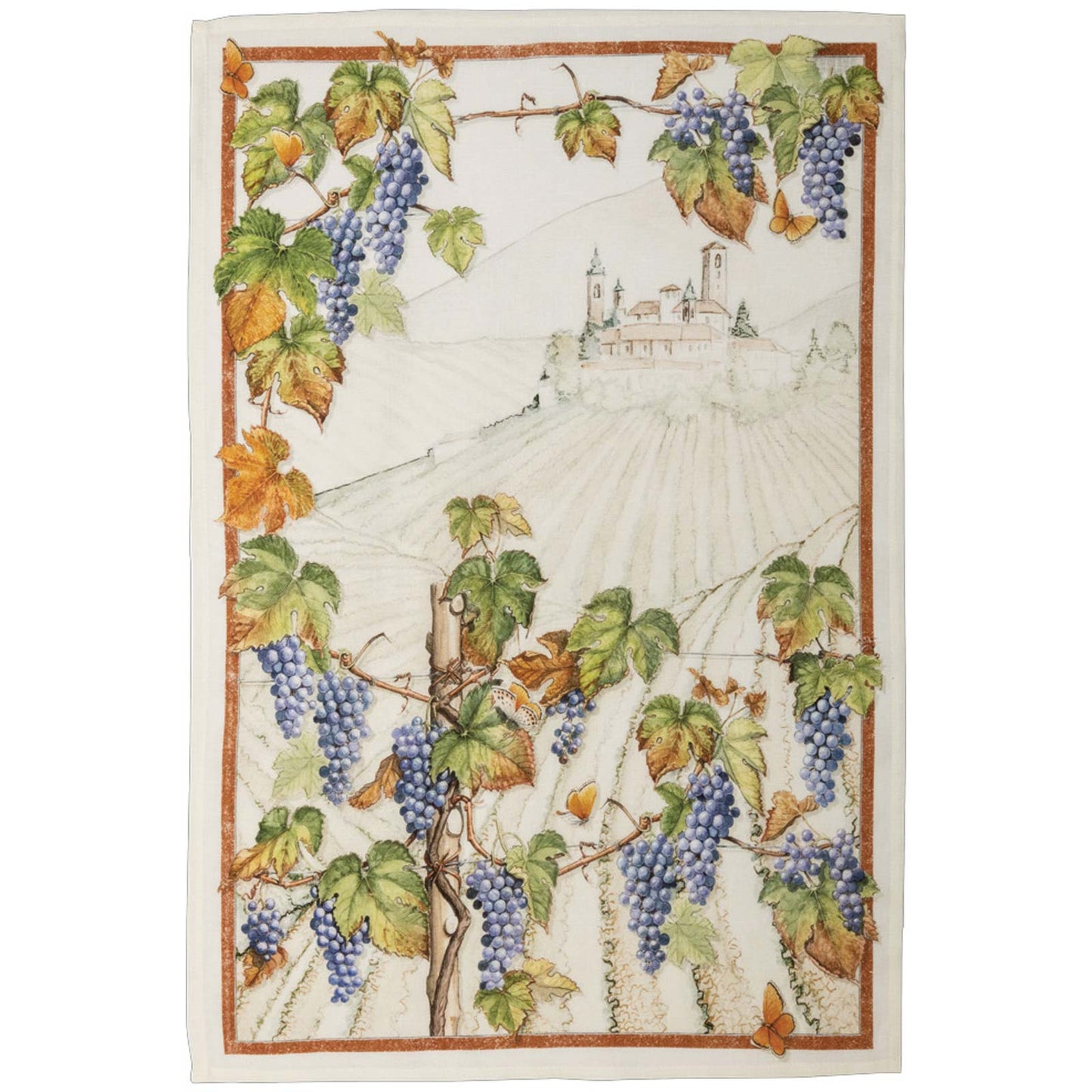 Violetta Cabernet Linen Towel